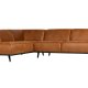 BEPUREHOME Statement hjrnesofa, venstre - cognac stof