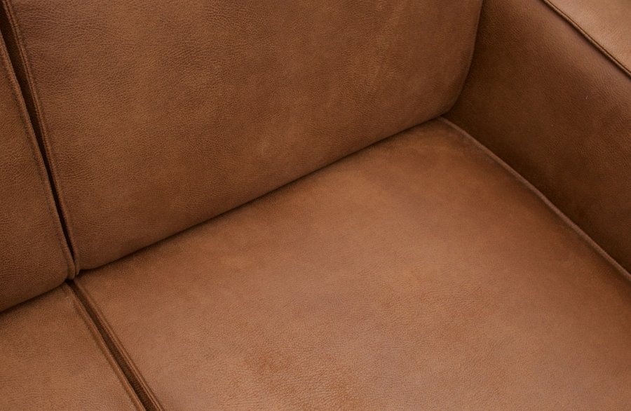 BEPUREHOME Statement hjrnesofa, venstre - cognac stof
