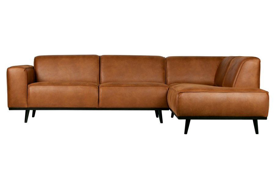BEPUREHOME Statement hjrnesofa, hjre - cognac stof