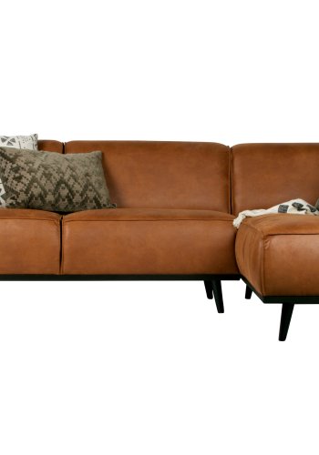 BEPUREHOME Statement hjrnesofa, hjre - cognac stof