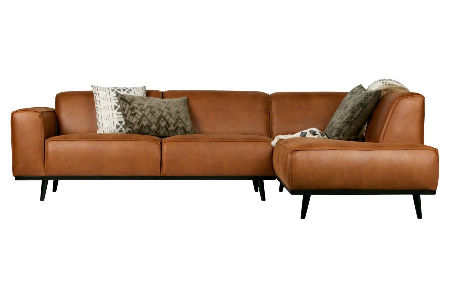 BEPUREHOME Statement hjrnesofa, hjre - cognac stof