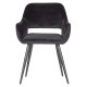 WOOOD Jelle spisebordsstol, m. armln - sort polyester fljl og sort stl