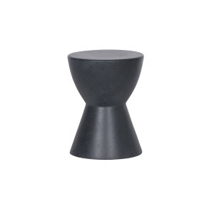 WOOOD Dover skammel, rund - antracitgr fiberler (35)