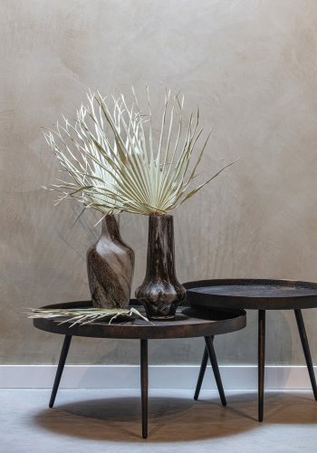 BEPUREHOME Collection sidebord, rund - zinkmetal krydsfiner og antik guld metal (76)