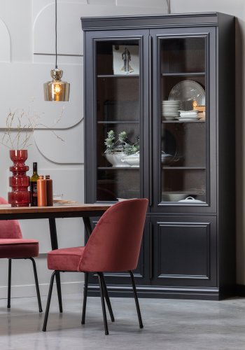 BEPUREHOME Rhombic spisebord, rektangulr - natur genanvendt teak og sort strygejern (220x90)