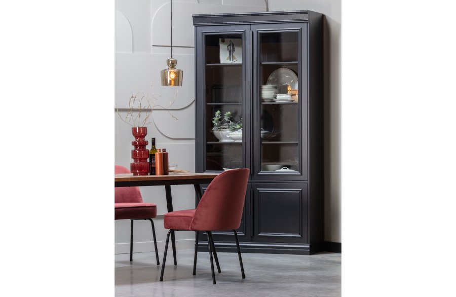 BEPUREHOME Rhombic spisebord, rektangulr - natur genanvendt teak og sort strygejern (220x90)