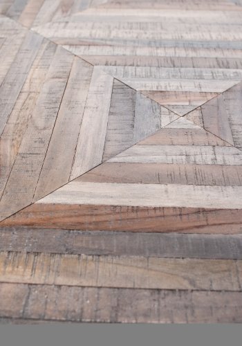 BEPUREHOME Rhombic spisebord, rektangulr - natur genanvendt teak og sort strygejern (220x90)