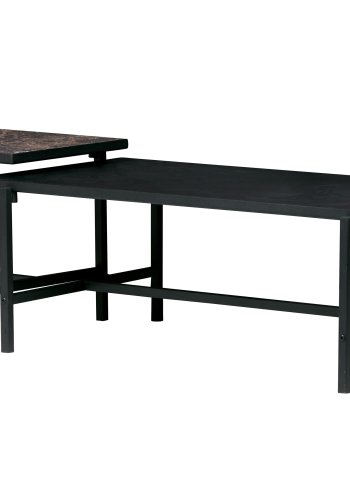 BEPUREHOME Turn Around sidebord, vendbar bordplade - brun marmorlook/sort MDF og sort stl (50x44)