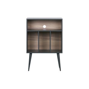 WOOOD EXCLUSIVE James musik reol, small - sort fyrretr og valnddeprint (60x44)