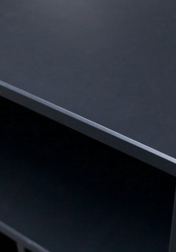 WOOOD EXCLUSIVE James musik reol, small - sort fyrretr og valnddeprint (60x44)