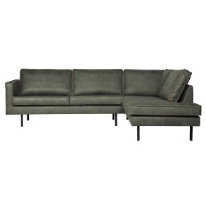 BEPUREHOME Rodeo hjrnesofa, hjre - army grn stof