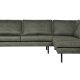 BEPUREHOME Rodeo hjrnesofa, hjre - army grn stof