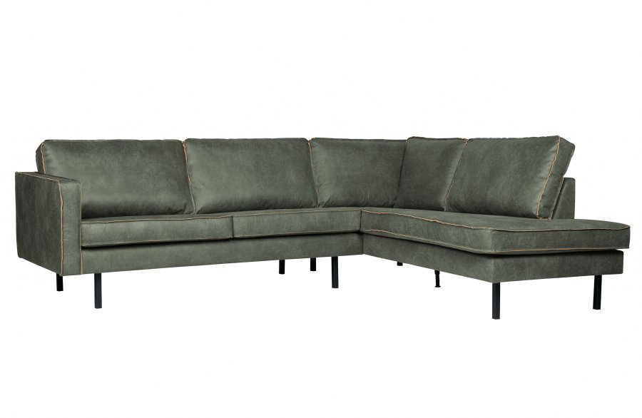 BEPUREHOME Rodeo hjrnesofa, hjre - army grn stof