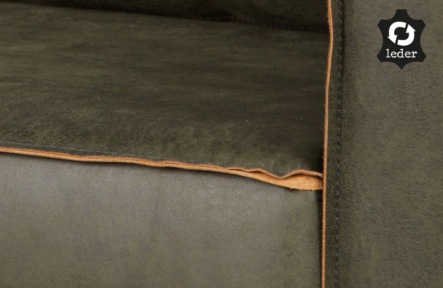 BEPUREHOME Rodeo hjrnesofa, hjre - army grn stof