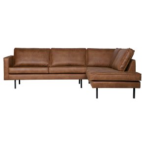 BEPUREHOME Rodeo hjrnesofa, hjre - cognac stof