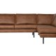 BEPUREHOME Rodeo hjrnesofa, hjre - cognac stof