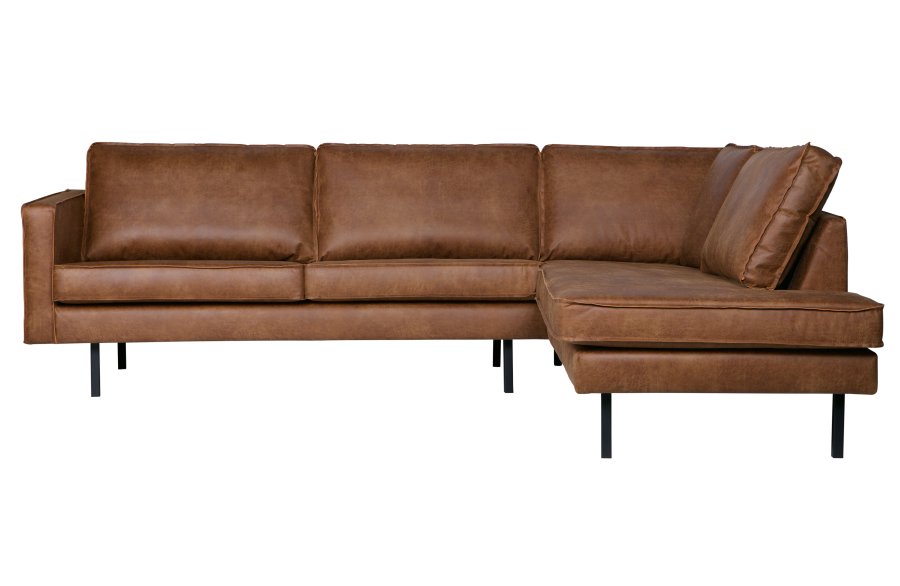 BEPUREHOME Rodeo hjrnesofa, hjre - cognac stof