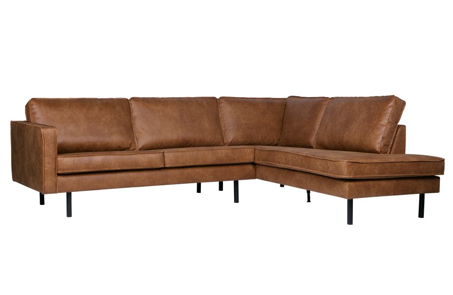 BEPUREHOME Rodeo hjrnesofa, hjre - cognac stof