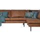 BEPUREHOME Rodeo hjrnesofa, hjre - cognac stof
