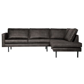 BEPUREHOME Rodeo hjrnesofa, hjre - sort stof