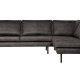 BEPUREHOME Rodeo hjrnesofa, hjre - sort stof
