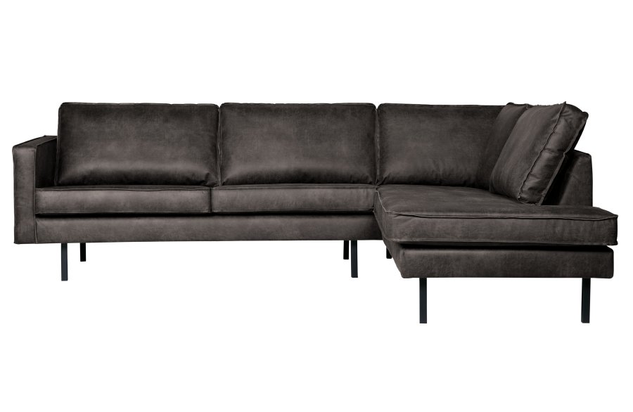 BEPUREHOME Rodeo hjrnesofa, hjre - sort stof