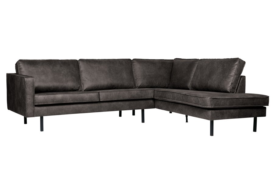 BEPUREHOME Rodeo hjrnesofa, hjre - sort stof