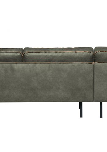 BEPUREHOME Rodeo hjrnesofa, venstre - army grn stof