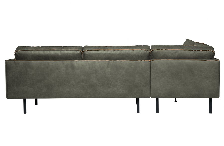 BEPUREHOME Rodeo hjrnesofa, venstre - army grn stof