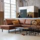 BEPUREHOME Rodeo hjrnesofa, venstre - cognac stof