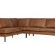BEPUREHOME Rodeo hjrnesofa, venstre - cognac stof