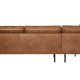 BEPUREHOME Rodeo hjrnesofa, venstre - cognac stof