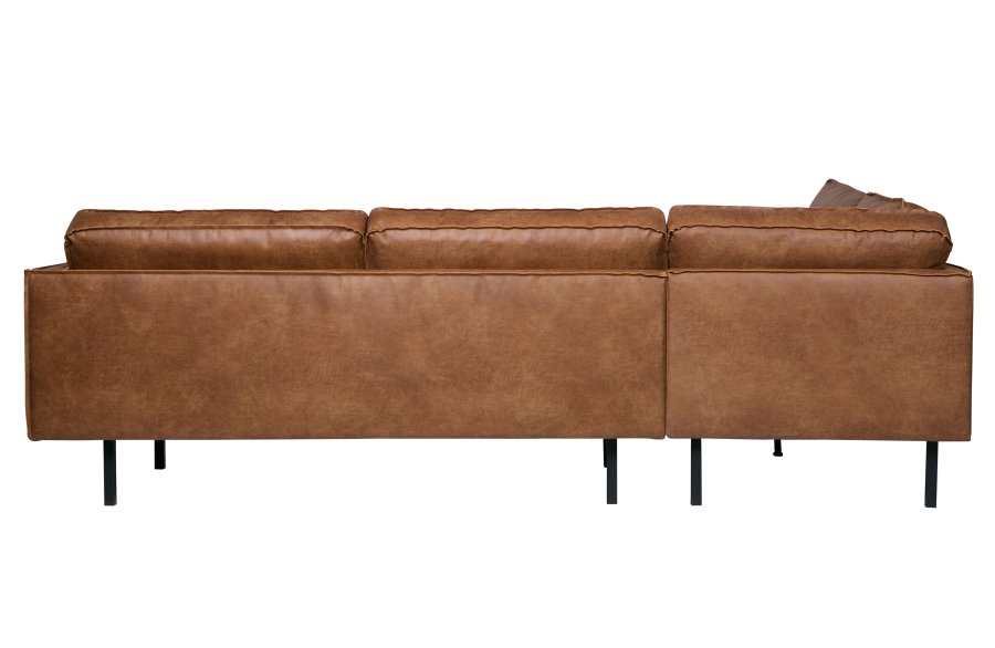 BEPUREHOME Rodeo hjrnesofa, venstre - cognac stof