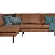 BEPUREHOME Rodeo hjrnesofa, venstre - cognac stof