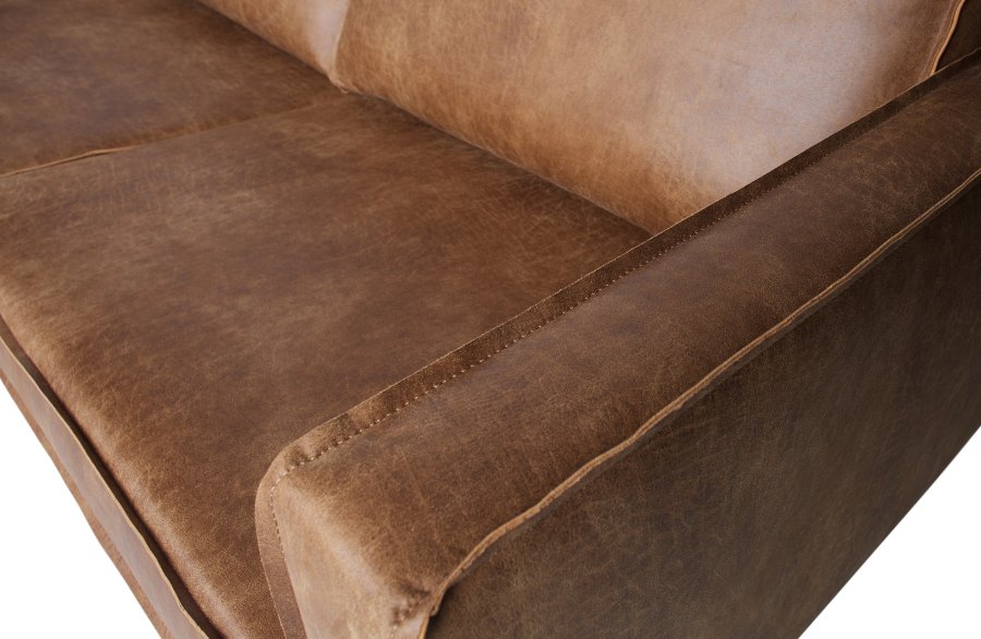 BEPUREHOME Rodeo hjrnesofa, venstre - cognac stof
