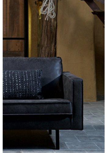 BEPUREHOME Rodeo hjrnesofa, venstre - sort stof