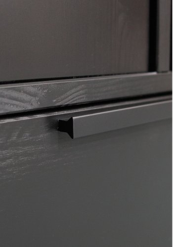 WOOOD Adam garderobeskab, m. 2 lger, 1 skuffe, 4 hylder og 1 bjlestang - sort fyrretr og stl