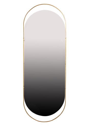 WOOOD Sanou vgspejl, XL, oval - spejlglas og antik messing jern (168x60)