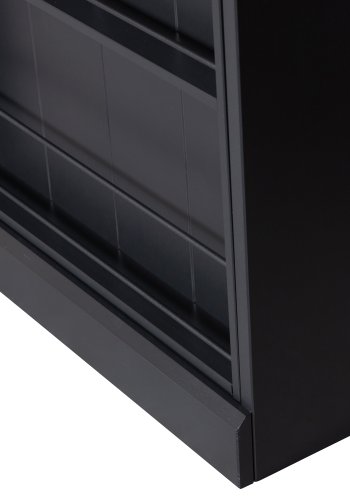 WOOOD EXCLUSIVE Swing skydedrsskab, m. 9 rum og 2 skuffer - mat sort fyrretr