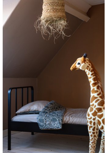 WOOOD Mees junior sengeramme, m. lamelbund - sort stl (200x90)