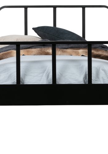 WOOOD Mees junior sengeramme, m. lamelbund - sort stl (200x90)