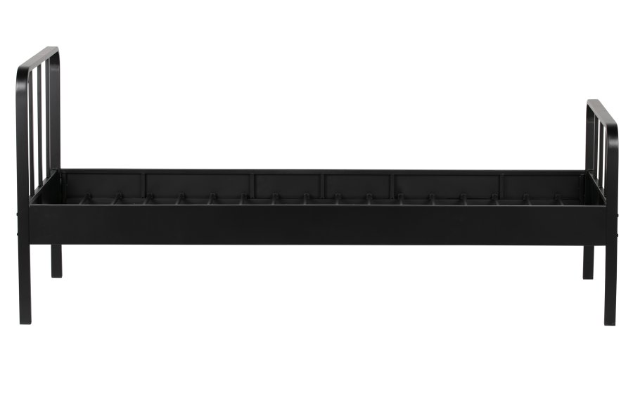 WOOOD Mees junior sengeramme, m. lamelbund - sort stl (200x90)