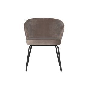 BEPUREHOME Admit spisebordsstol - khaki fljl polyester og sort metal