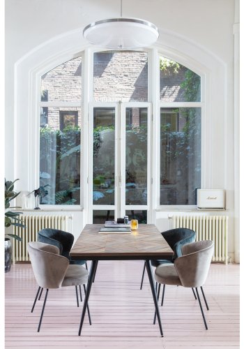 BEPUREHOME Admit spisebordsstol - khaki fljl polyester og sort metal