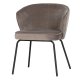 BEPUREHOME Admit spisebordsstol - khaki fljl polyester og sort metal