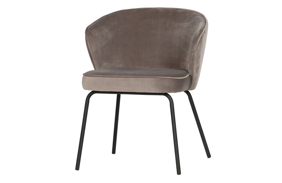 BEPUREHOME Admit spisebordsstol - khaki fljl polyester og sort metal