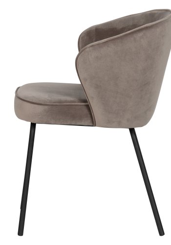 BEPUREHOME Admit spisebordsstol - khaki fljl polyester og sort metal
