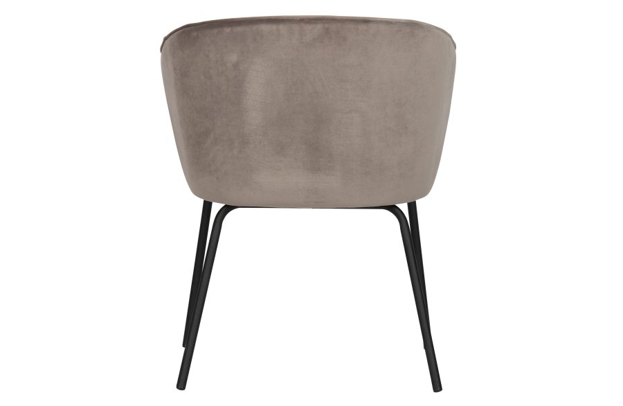 BEPUREHOME Admit spisebordsstol - khaki fljl polyester og sort metal