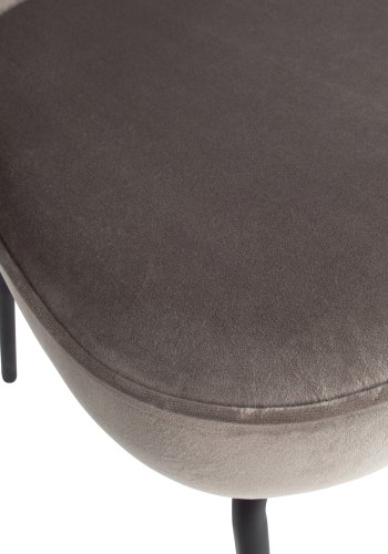 BEPUREHOME Admit spisebordsstol - khaki fljl polyester og sort metal