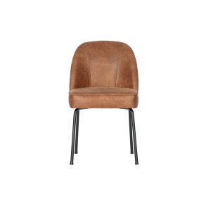 BEPUREHOME Vogue spisebordsstol - cognac stof og sort metal